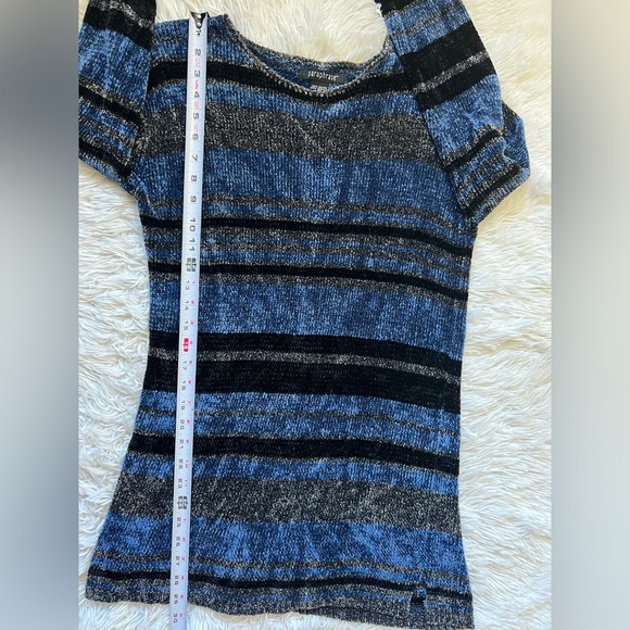 Y2K Velvet Knit Vtg Paraphrase Sweater Women’s Size S Striped Holiday Winter - Picture 15 of 15